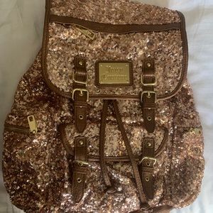 Juicy Couture Sequined Rose Gold Backpack